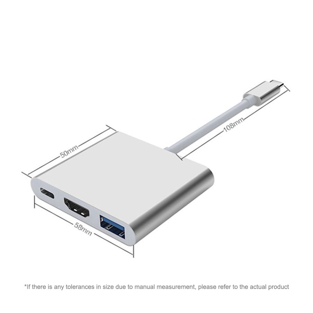 3-in-1 Conversione Cavo USB Adattatore Tipo-c Hub Alla Porta 4K HDMI + USB 3.0 + Tipo - Port C-11