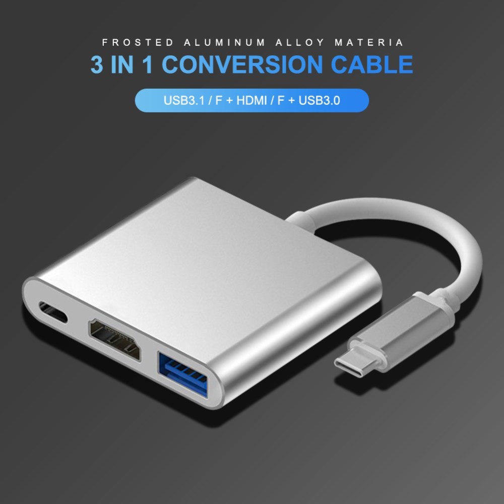 3-in-1 Conversione Cavo USB Adattatore Tipo-c Hub Alla Porta 4K HDMI + USB 3.0 + Tipo - Port C-12