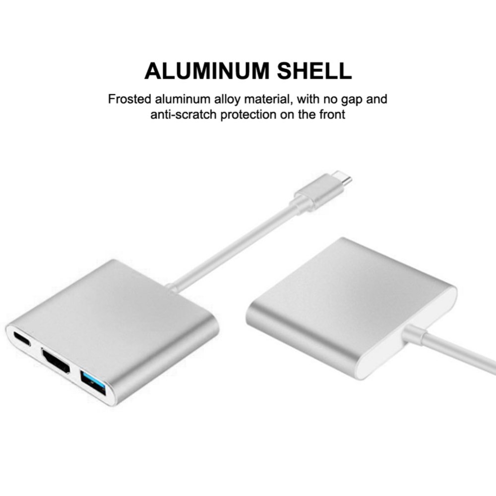 3-in-1 Conversione Cavo USB Adattatore Tipo-c Hub Alla Porta 4K HDMI + USB 3.0 + Tipo - Port C-8