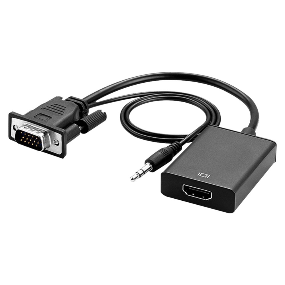 Adaptador VGA Para HDMI Com 3,5 Milímetros Cabo De Áudio Para Laptop TV Computador Tablet PC-9