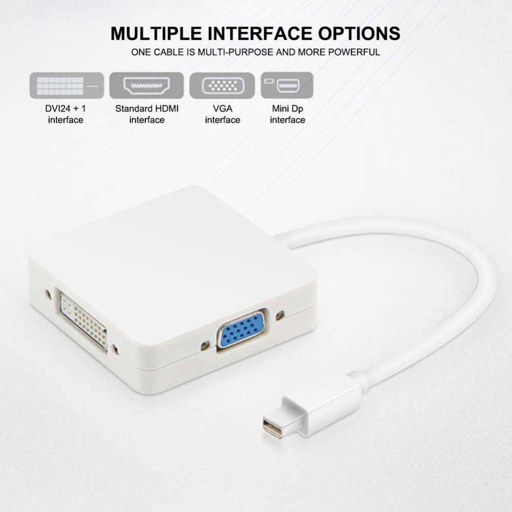 3 en 1 Mini DP Displayport a DVI VGA Cable Adaptador Cable Para MacBook Pro Air Panter Port Converter