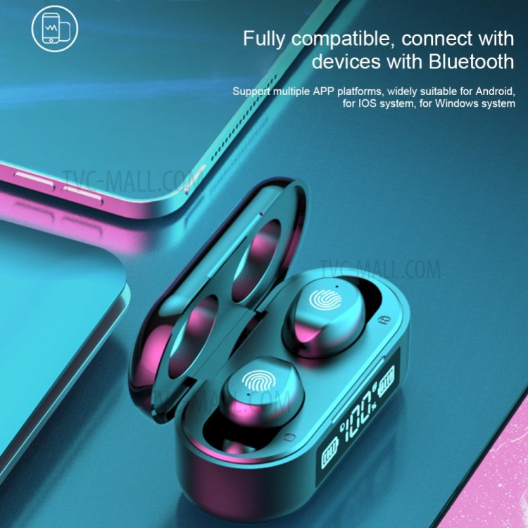 F9 TWS Bluetooth 5.0 Earphones Noise Reduction Wireless Earbuds with LED Digital Display Charging Bin-10