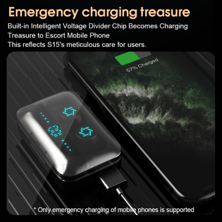 S15 Bluetooth 5.0 Earphones Wireless Earbuds with LED Digital Display Charging Box-2