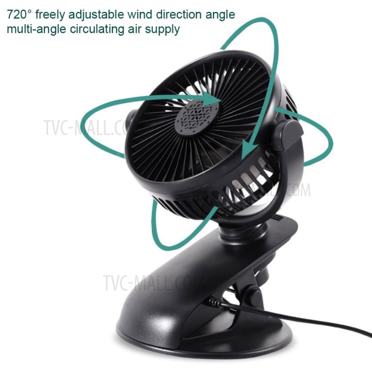 USB Car Cooling Fan Auto Vehicle Clip Fan Powerful Quiet Cooler-6
