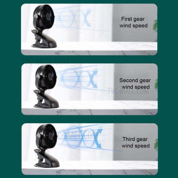 USB Car Cooling Fan Auto Vehicle Clip Fan Powerful Quiet Cooler-7