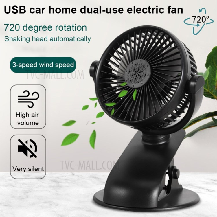 USB Car Cooling Fan Auto Vehicle Clip Fan Powerful Quiet Cooler-9