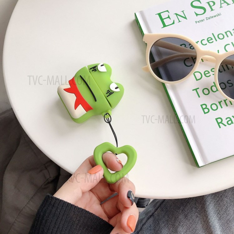 Frog Shaped Silicone Earphone Protective Cover for Apple AirPods with Wireless Charging Case (2019) / AirPods with Charging Case (2019) (2016) - Green-2