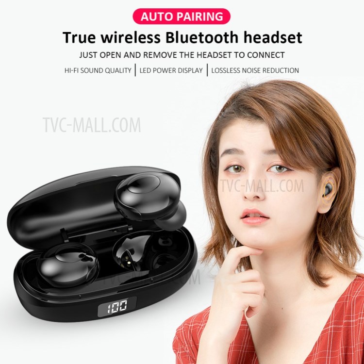 TWS Bluetooth 5.0 Mini In-ear Earphone with LED Digital Display Charging Box-12