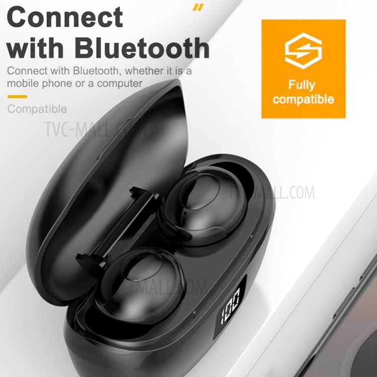 TWS Bluetooth 5.0 Mini In-ear Earphone with LED Digital Display Charging Box-14