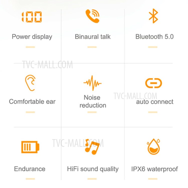 TWS Bluetooth 5.0 Mini In-ear Earphone with LED Digital Display Charging Box-15