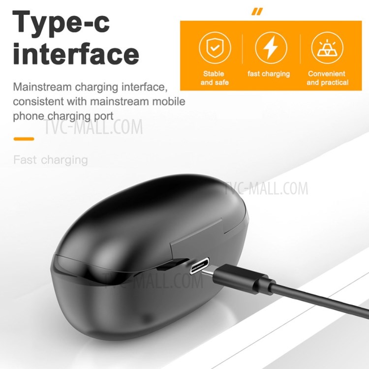 TWS Bluetooth 5.0 Mini In-ear Earphone with LED Digital Display Charging Box-3