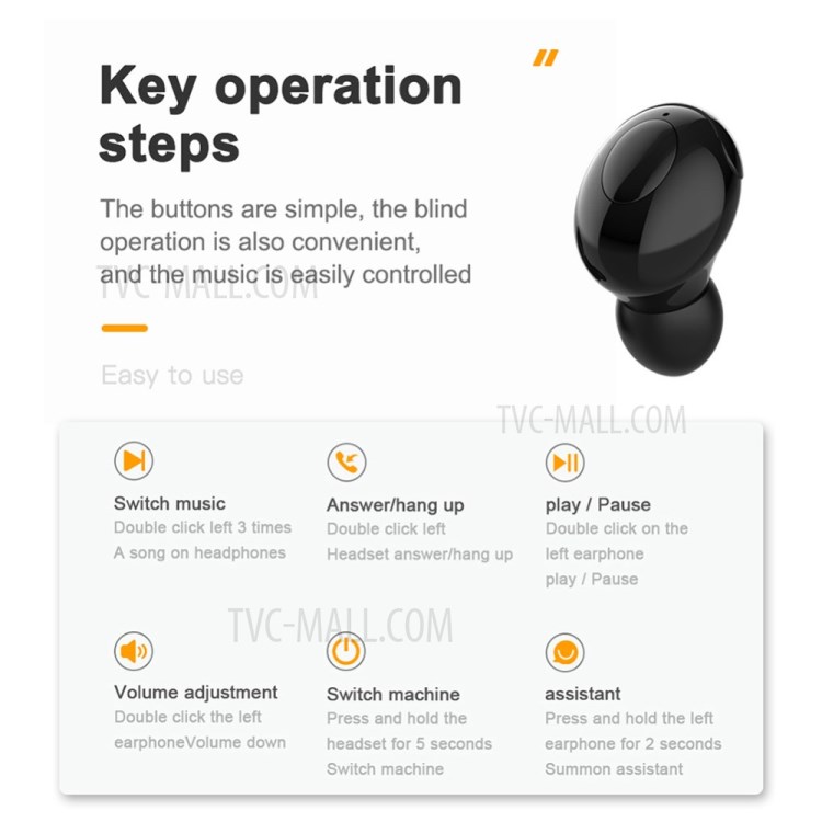 TWS Bluetooth 5.0 Mini In-ear Earphone with LED Digital Display Charging Box-5