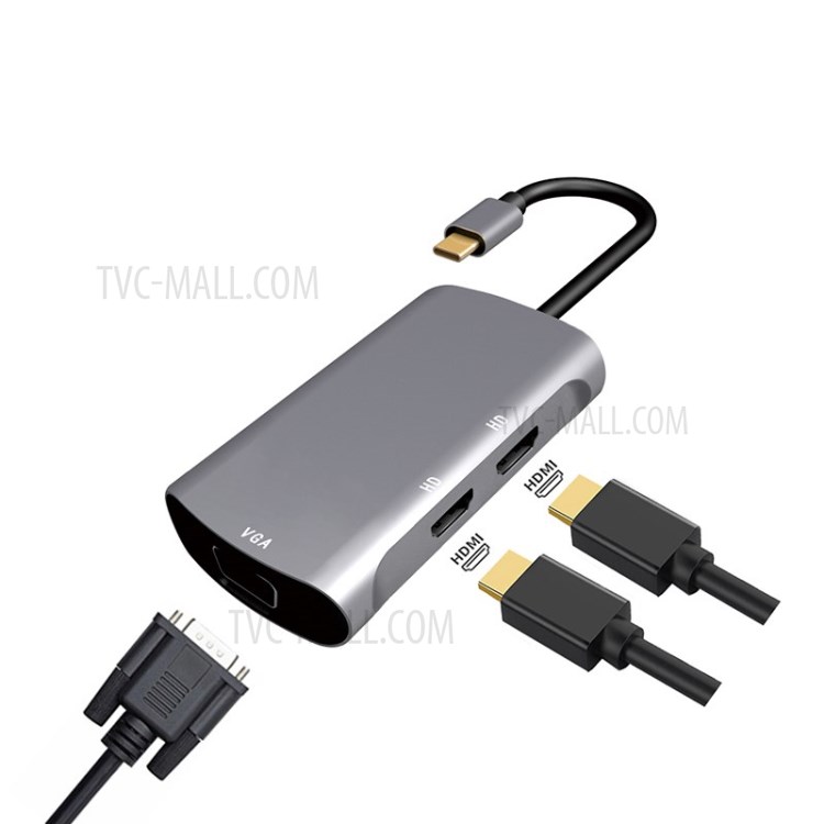 3 Em 1 USB 3.1 Tipo C Para HDMI - Cubo Adaptador VGA 4K HDMI-2