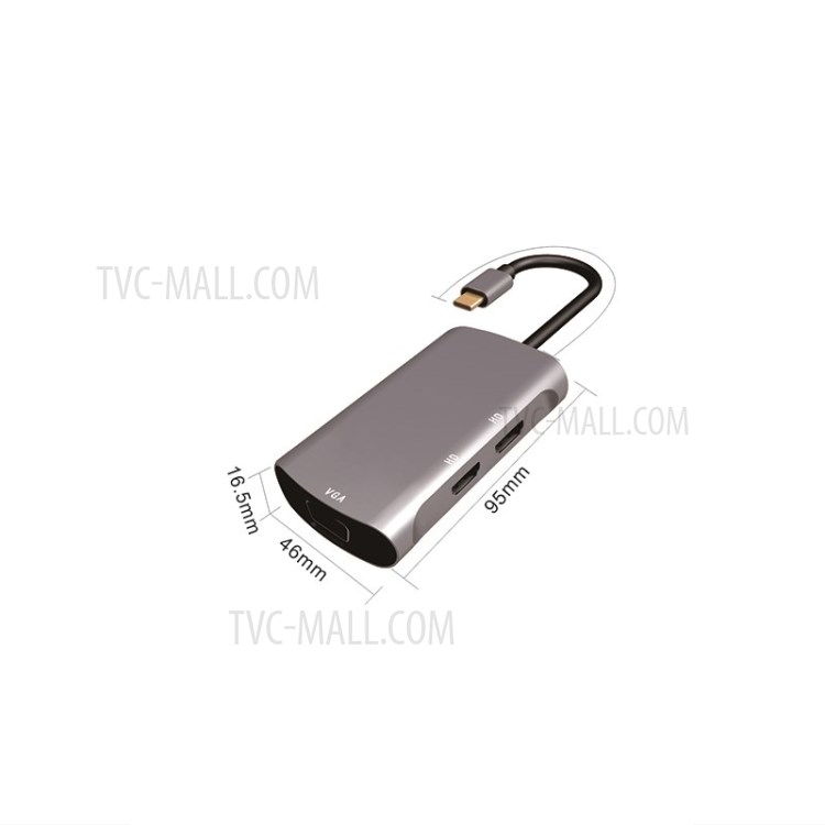 3 Em 1 USB 3.1 Tipo C Para HDMI - Cubo Adaptador VGA 4K HDMI-3