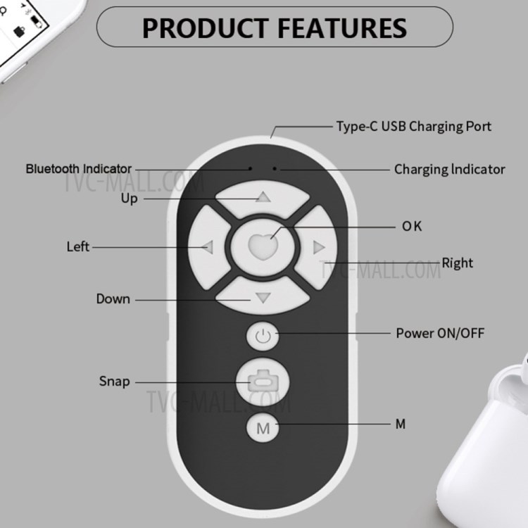 Bluetooth Remote Камеры Селфи Затвора С Поддержкой BLUETOOTH Страницы Токарь Для Телефонов - Белый-10