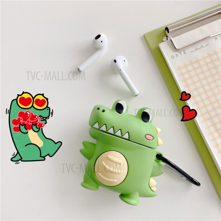 Cartoon Crocodile Shaped Silicone Bluetooth Earphone Case for Apple AirPods with Wireless Charging Case (2019) / AirPods with Charging Case (2019) (2016)-3