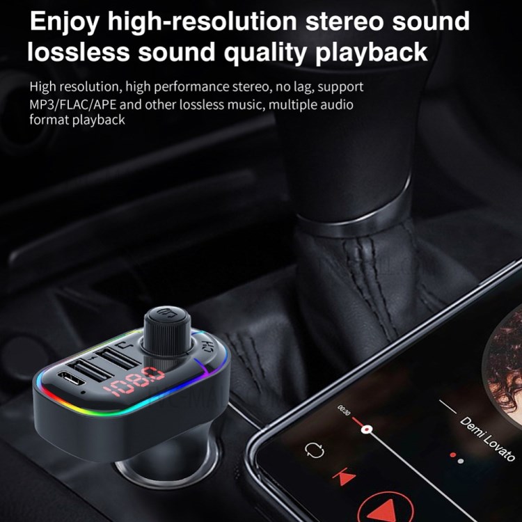 Bluetooth Автомобильный Телефонный Адаптер Зарядное Устройство Комплект Беспроводной MP3-плеер-11