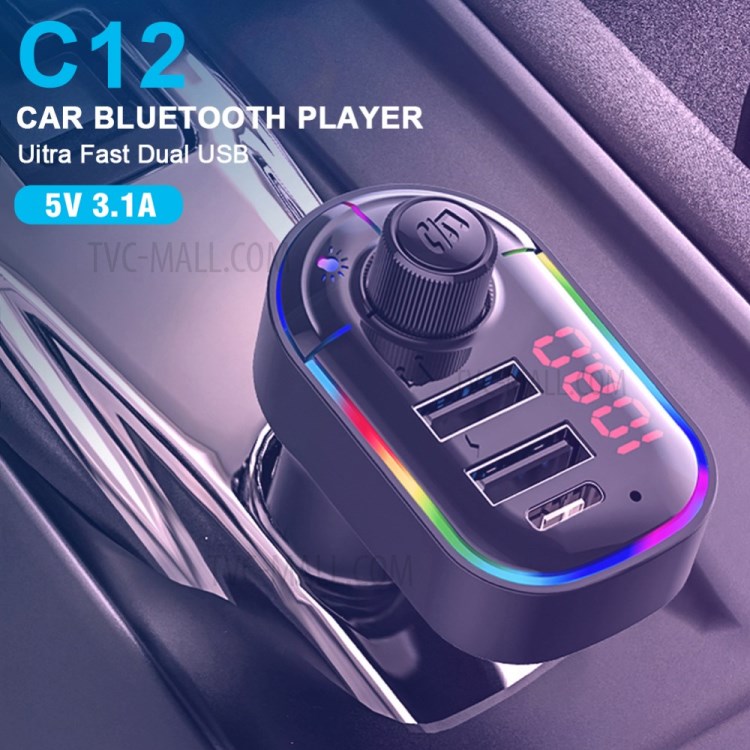 Bluetooth Автомобильный Телефонный Адаптер Зарядное Устройство Комплект Беспроводной MP3-плеер-3