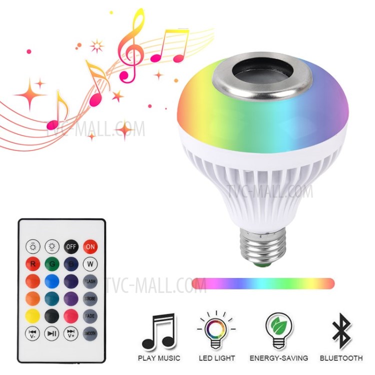 E27 LED RGB Smart Bulb 12W Dimmable Bluetooth Music Playing Magic Bulb with Remote Control-7