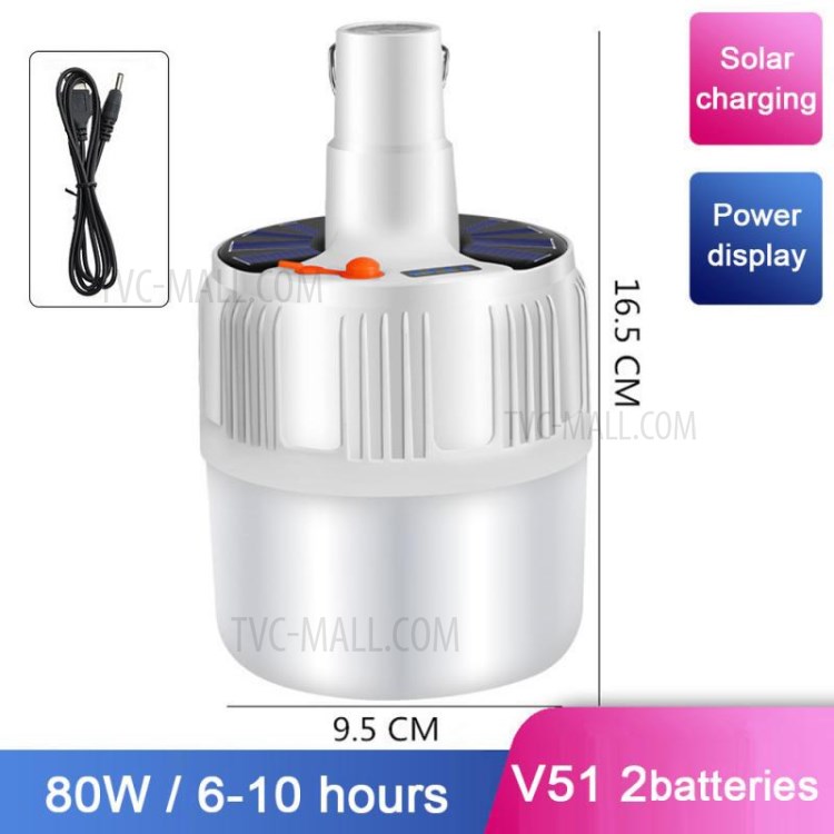 Solaire Ampoule DEL lampe rechargeable USB Urgence Night Market Lampe Camping