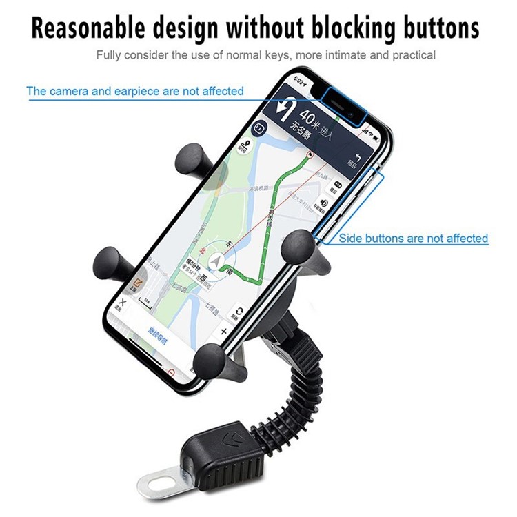 Motorcycle Phone Holder Support Bike Handlebar Stand Mobile Mount-13