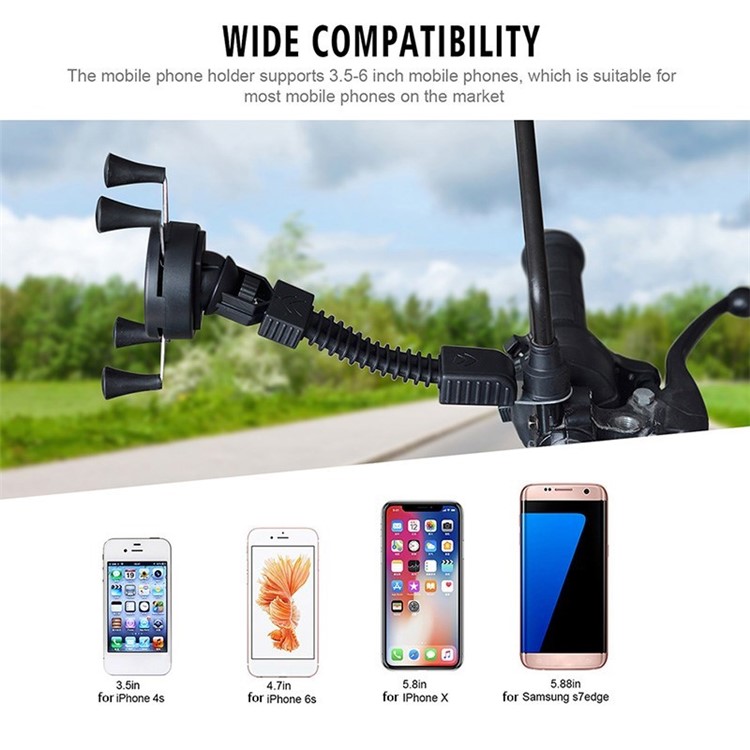 Motorcycle Phone Holder Support Bike Handlebar Stand Mobile Mount-4