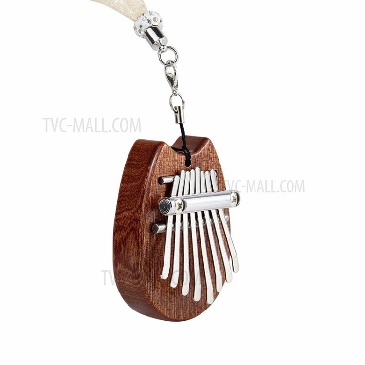 8 Keys Mini Kalimba Thumb Piano Mbira Solid Wood Gift Toy with Lanyard-3