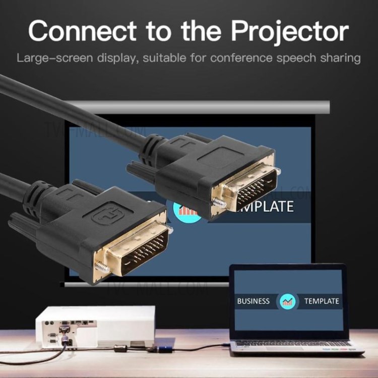 1.8m HD DVI-D to DVI - D 24+1 Male to Male Video Cable Video Converter Adapter-2