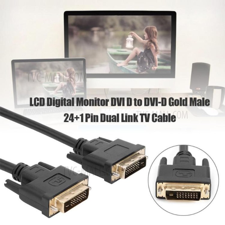 1.8m HD DVI-D to DVI - D 24+1 Male to Male Video Cable Video Converter Adapter-3