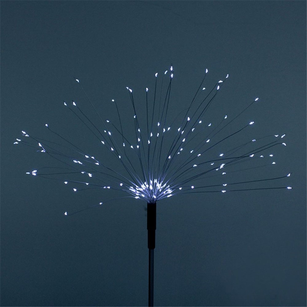 Solar -led Starry Light 2 Modes Weihnachtsrasen Feuerwerk Licht - Weiß/2 Meter 90 Lichter