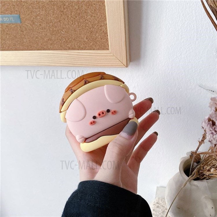 Capa De Fones De Ouvido Protetor De Silicone Para Apple Airpods Pro / Airpods Com Caixa De Carregamento (2019) (2016) - Porco De Muffin / Para Aviadores De Maçã Com Caixa De Carregamento (2019) (2016)-1