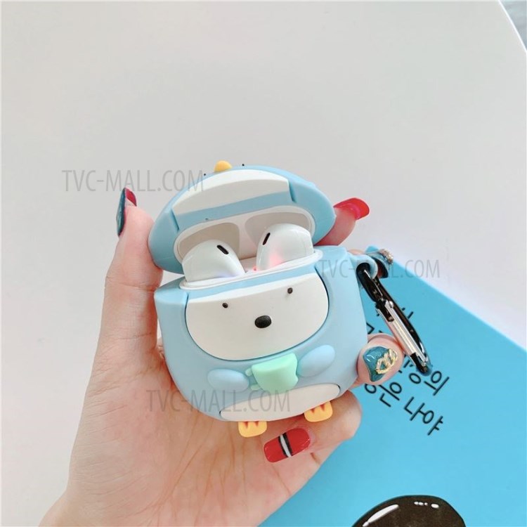 Para Apple Airpods Con Estuche De Carga (2019) (2016) Cubierta De Silicona Protector Penguin Auriculares Funda-1
