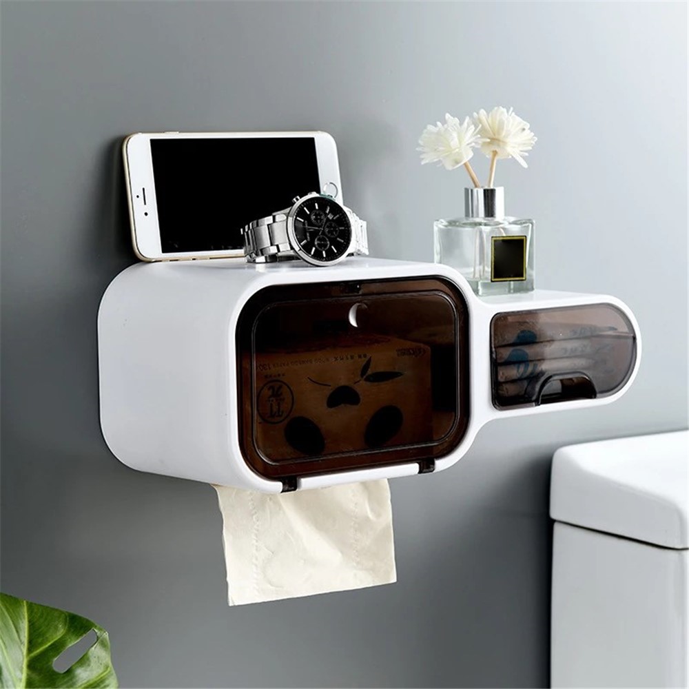 Shop Bathroom Toilet Paper Holder Tissue Box Wall Mounted Waterproof