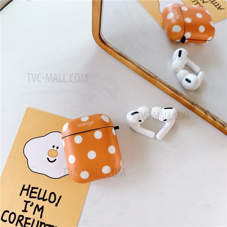 For Airpods 1/2 Pro Silicone Case Doted Decor Bluetooth Earphones Protector - Orange/For Airpods 1/2-1