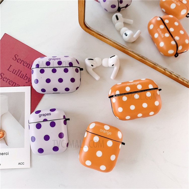 For Airpods 1/2 Pro Silicone Case Doted Decor Bluetooth Earphones Protector - Orange/For Airpods 1/2-4