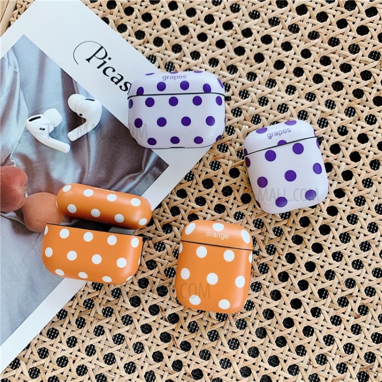 For Airpods 1/2 Pro Silicone Case Doted Decor Bluetooth Earphones Protector - Orange/For Airpods 1/2-5