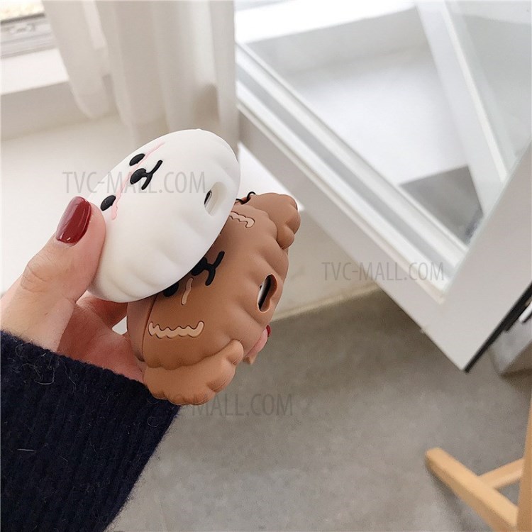 For Airpods 1/2 Pro Silicone Case Cover Teddy Dog Bluetooth Wireless Earphones Protector - White/for Airpods 1/2-3