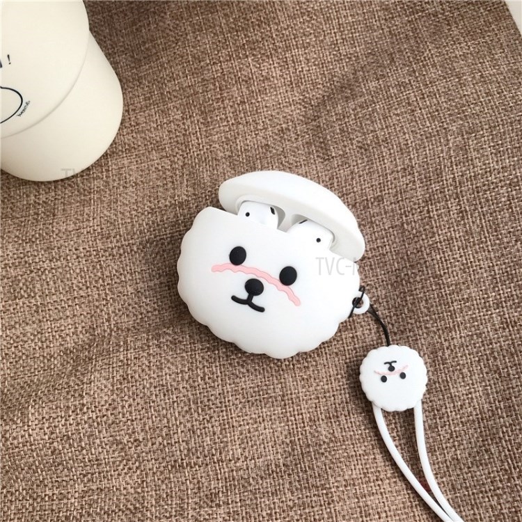 For Airpods 1/2 Pro Silicone Case Cover Teddy Dog Bluetooth Wireless Earphones Protector - White/for Airpods 1/2-4