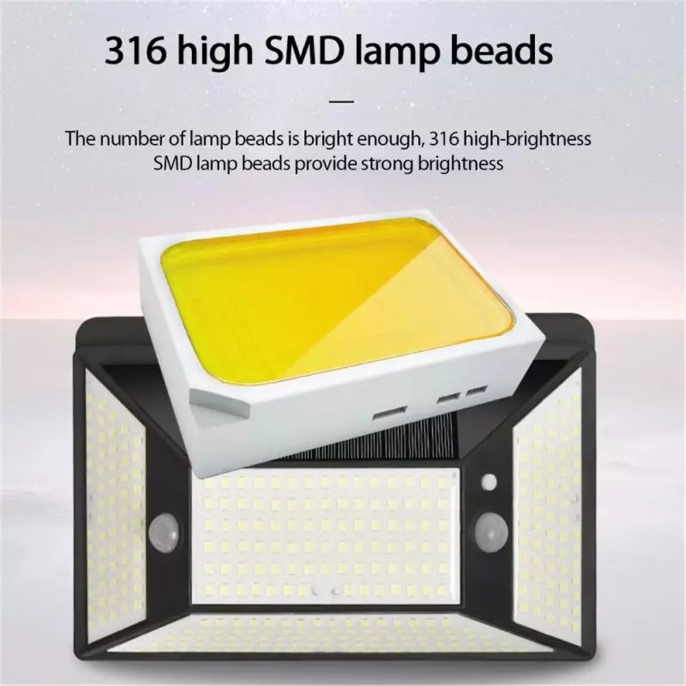 Waterproof 316-LED Solar Light PIR Motion Sensor Solar Lamp Garden Yard Path Street Light-3