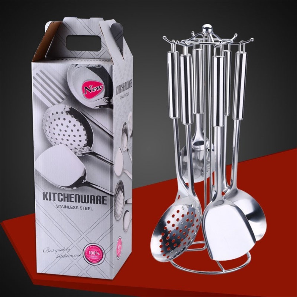 Wholesale Cooking Utensil Set Stainless Steel Spatula Soup Spoon Fork