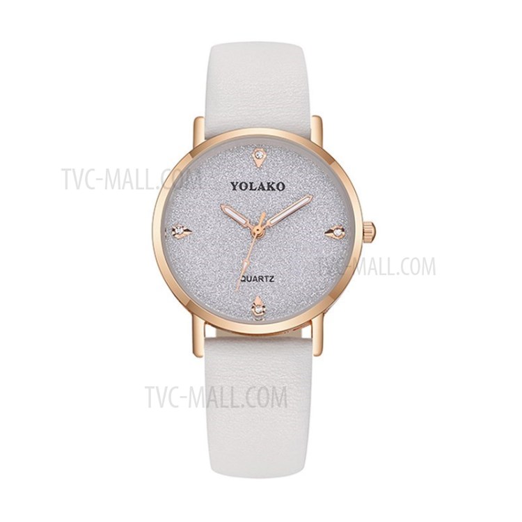 Wholesale Women's Watch 32mm Leather Strap Wrist Watch White from