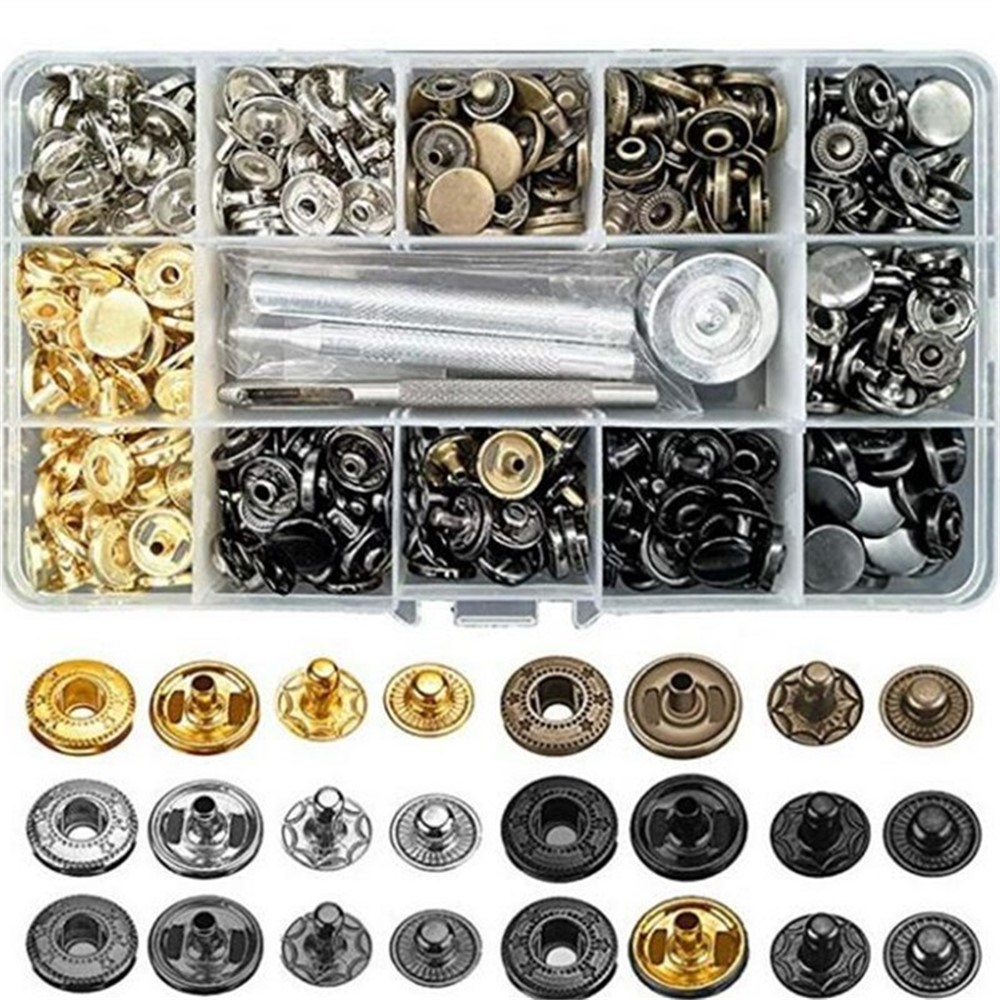 Wholesale 120Pcs/Set 6Color 12.5mm Metal Button Leather Snap Fasteners