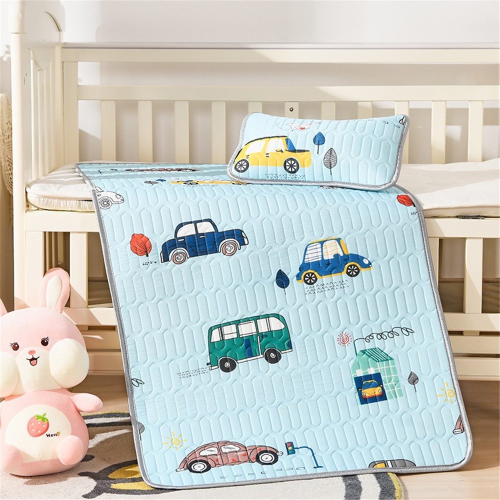 Matelas A Lit Bebe Enfant En Bas Age 0 5cm Epaisseur De Refroidissement Couverture De Tole De Dormance Oreiller Non Inclus Bleu Voitures Tvc Mall Com