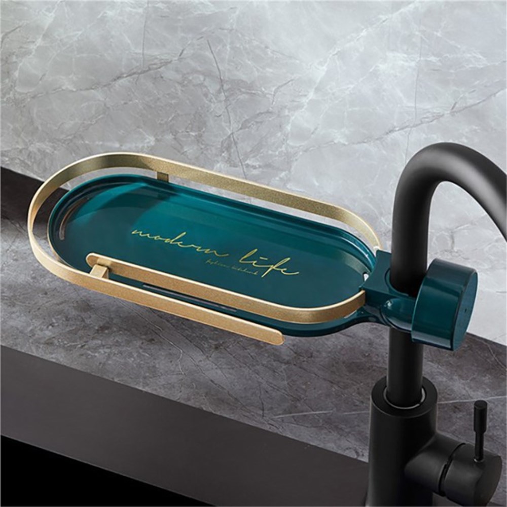 LK6688 Kitchen Sink Organizer Bathroom Over Faucet Shelf Towel Sponge