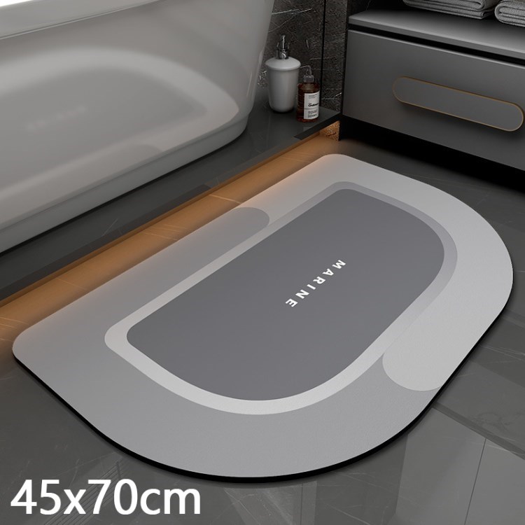 Super Absorbent Floor Mat Quick Drying Bath Rug Non-Slip Pad Floor Carpet - Light Grey/45x70cm-1