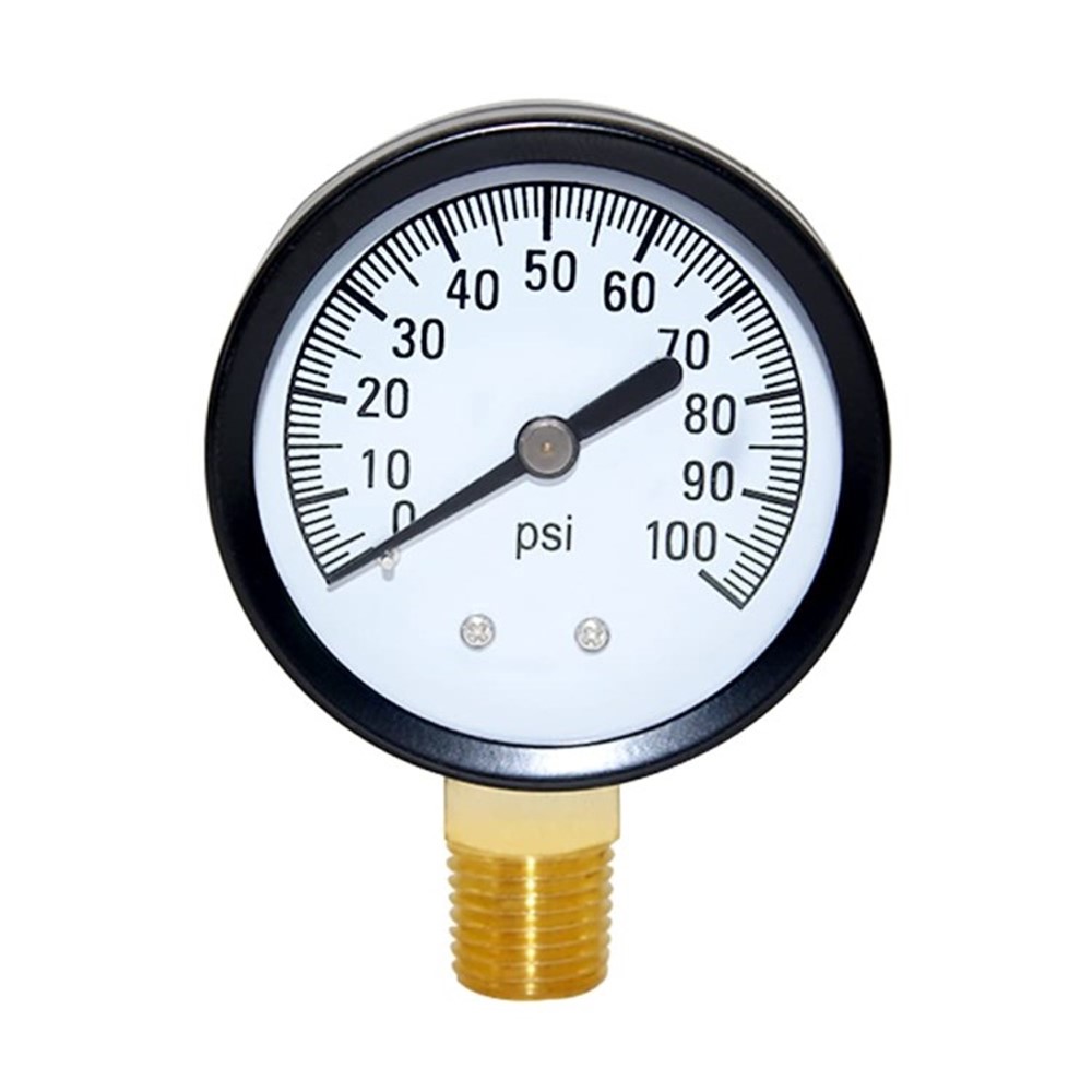 Multiple Function Pressure Gauge 0 to 100 PSI, 1/4" MNPT Bottom Mount