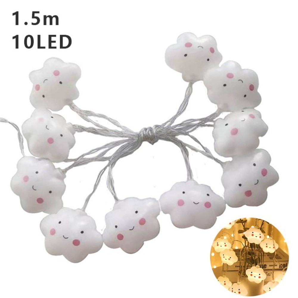 Indoor String Light for Kids Bedroom Christmas Tree Fairy Light Lamp New Year Garden Decoration - Smile Cloud/1.5m 10 Lights-1