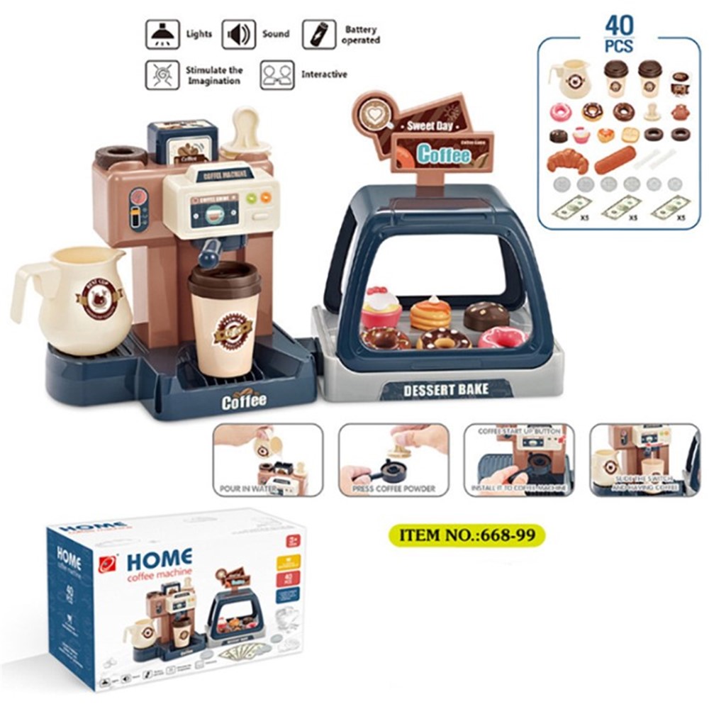 40Pcs Kids Pretend Role Play Toy Coffee 