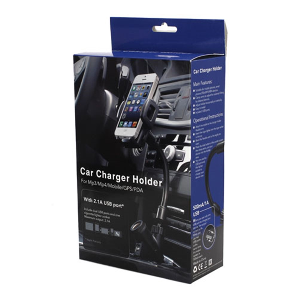 Universal Dual USB Car Charger Cradle Mount Holder for iPhone 5 4S Samsung i9300 Galaxy S3-8