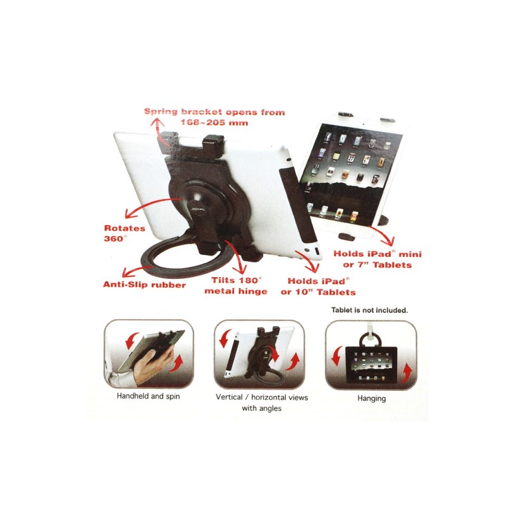 Black Universal Tablet 360 Rotary Stand Hanging Handheld Mount for iPad Mini iPad 4 3 2 7~10inch Tablet-11